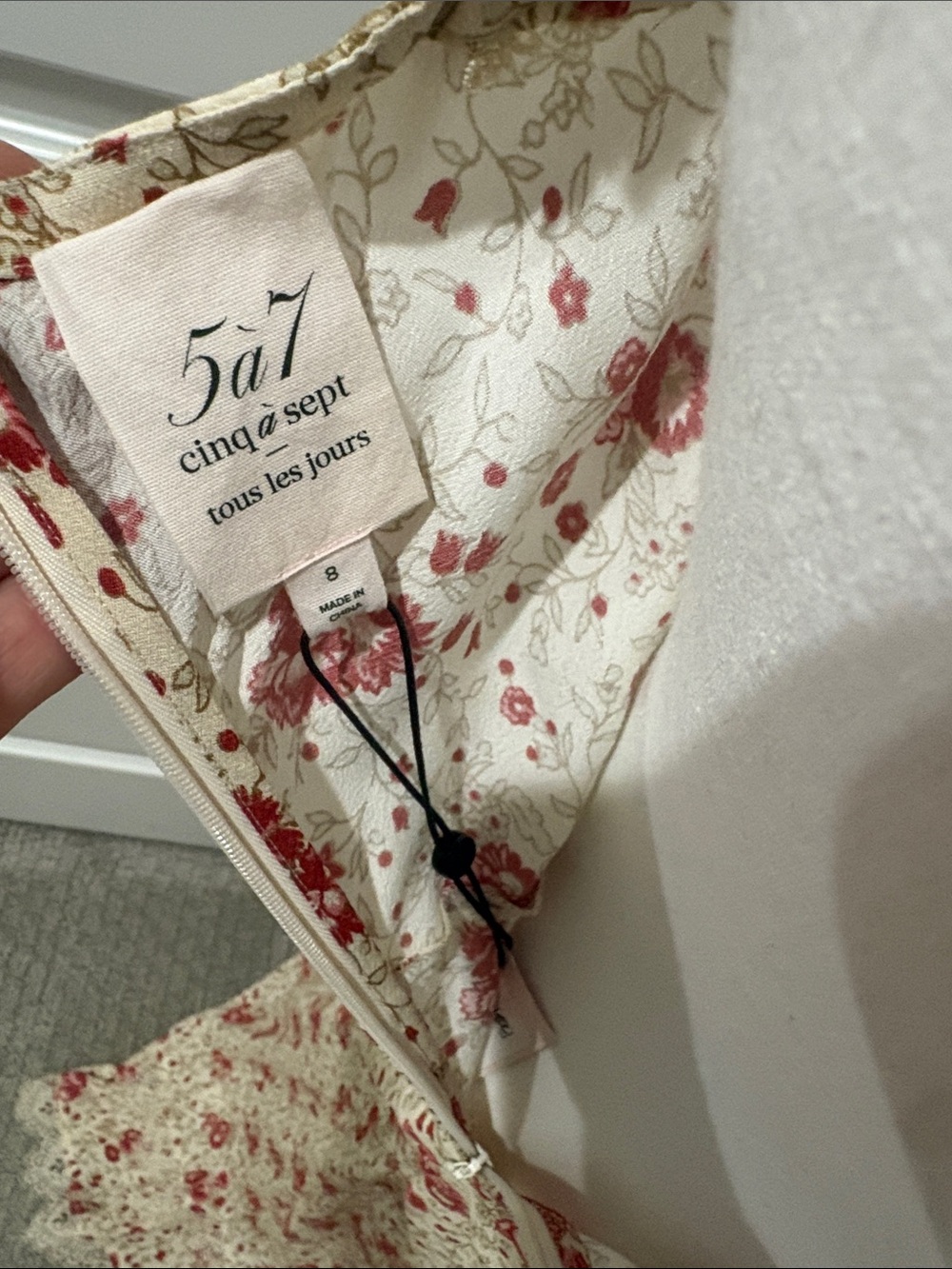 Cinq de Sept floral sundress- classic ruching and high low hem - Picture 4 of 6
